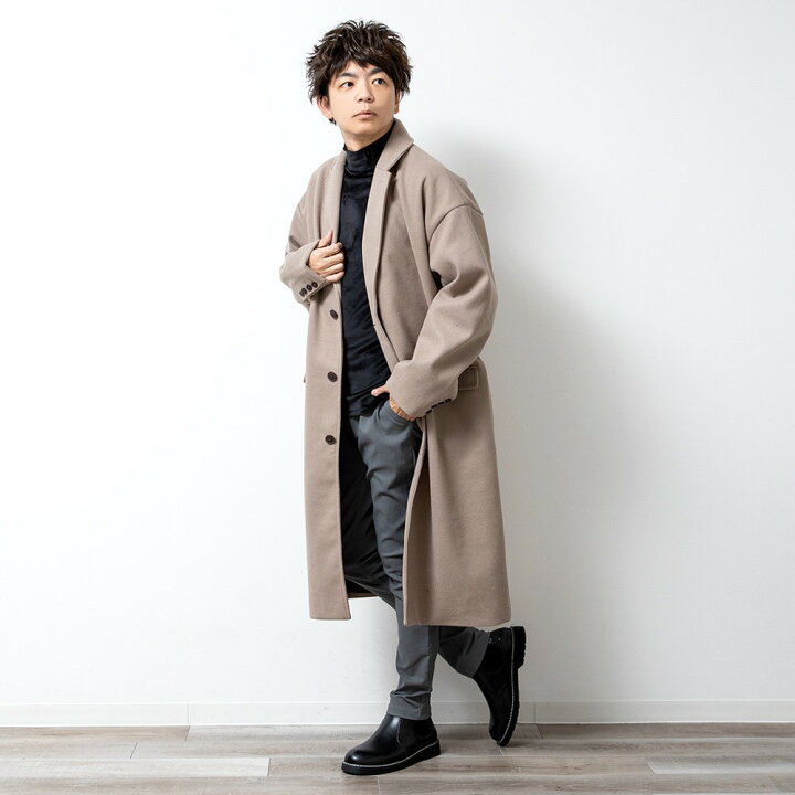 楽天市場】チェスターコート メンズ ロング ロング丈 ビジネス ウール 