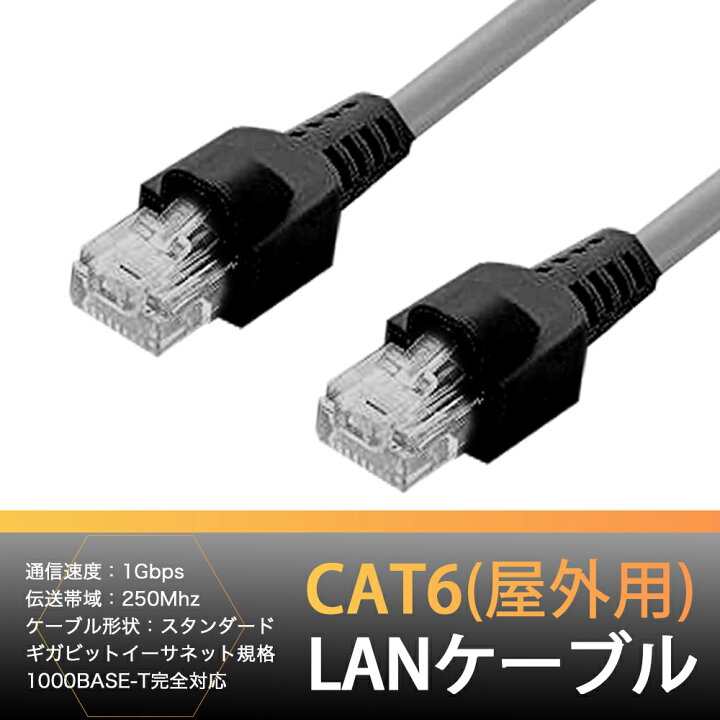 楽天市場】屋外用 LANケーブル cat6 0.5m 1m 1.5m 2m 3m 5m 10m 20m 