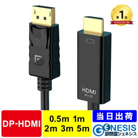 DisplayPortケーブル to HDMIケーブル 0.5m 1m 2m 3m 5m Ver1.2 変換 GSPOWER 1年保証 ディスプレーポートケーブル dpケーブル ディスプレイケーブル DisplayPortCable 送料無料 4K 60Hz 高品質 ゲーミング PC PS5 Playstaition