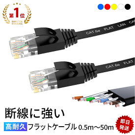 フラット LANケーブル cat6e 0.5m 1m 1.5m 2m 3m 5m 10m 15m 20m 30m 50m GSPOWER 業務用 企業向け 1.3mm厚 カーペット 赤 青 白 黒 黄 RJ-45 サーバー ethernet cable cat6 flat