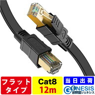 【LANケーブル cat8 フラット 12m】GSPOWER 当日出荷 フラットLANケーブル 2mm厚 1年製品保証 1カ月返品…