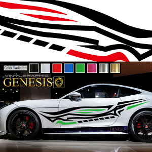 車 ステッカー かっこいい サイド デカール 大きい 上質 スポーティ カスタム 2色タイプ カーステッカー 特大サイズ 【選べる6色】車用 バイナルグラフィック ドレスアップ 【左右セット】