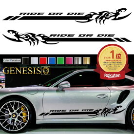 ステッカー 車 サイド デカール ライン バイナルグラフィック カッティング JDM USDM 送料無料 スポコン ドリフト ワイルドスピード系 かっこいい 上質 スポーティ カスタム カーステッカー ドレスアップ 大きいサイズ GENESIS 正規品 全8色 sks12