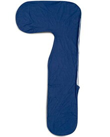 AngQi 7字型 抱き枕専用カバー 本体なし カバーだけ 替えカバー pillowcase without pillow コットン100％ 洗えるカバー (ネイビー,