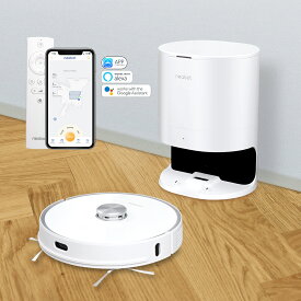 【時間限定　20％OFF】Neabot NoMo ロボット掃除機 自動ゴミ収集ボックス付き 水拭き可能 自動充電/ゴミ排出 トラブル回避/衝突・落下防止 2700Pa強吸引力 スマートマッピング App対応 掃除時間/範囲/回数を設定 リモコンと本体ボタンでも操作可能 ホワイト【送料無料】