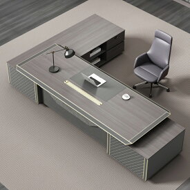 エグゼクティブデスク 両袖机 オフィスデスク 社長机 L字デスク オフィス机 事務所デスク 木目調 幕板付 扉付き収納 引き出し付き 配線孔付き パスワードロック エレガント カスタマイズ可能