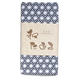 角野晒染 小紋柄 和たおる 麻型 紺「メール便送料無料(A)」