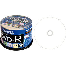 データ用DVD-R 4.7GB 1-16倍速 ホワイトワイドプリンタブル スピンドルケース 1パック(50枚) D-R16X47G.PW50SP B RiDATA