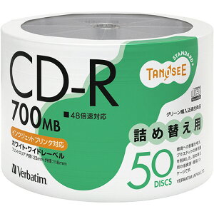 TANOSEE �f�[�^�pCD-R 700MB 48�{�� �l�ߑւ��p 1�Z�b�g(300��:50��×6�p�b�N) SR80FPW50TT2 �o�[�x�C�^��#