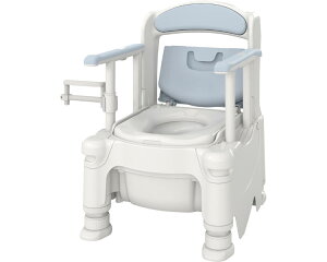 安寿 ポータブルトイレ FX-30 S らくゾウくん 暖房便座 ミストブルー 532-955 アロン化成 TAISコード:00221-000697