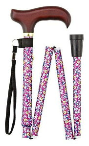 折りたたみステッキ FS-60RE(N) (折りたたみ・細身) 赤小花 マキテック