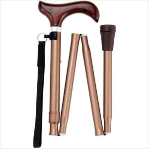 充実ステッキ FS-10BR (折りたたみ・細身) ブラウン マキテック