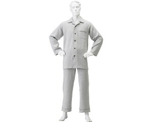 楽らくキルトパジャマ 秋冬用 紳士用 グレー M No.804 神戸生絲