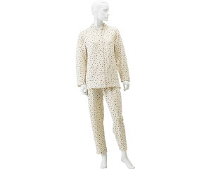 楽らくキルトパジャマ 秋冬用 婦人用 ベージュ小花柄 No.904 神戸生絲