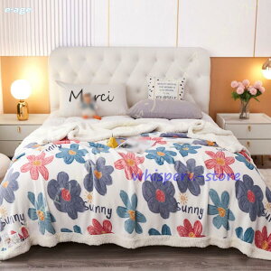 毛布 シングル 冬 厚手 大判 2枚合わせ オレンジ柄 ふわふわ 柔らかい 暖かい おしゃれ かわいい 吸湿発熱 マイクロファイバー 毛玉なし 静電気防止