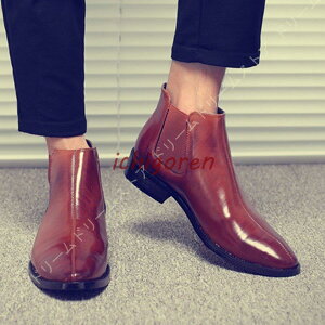 サイドゴアブーツ メンズ 本革 シューズ ショートブーツ チェルシーブーツ 履きやすい メンズブーツ ビジネスシューズ 革靴 プレーントゥ フォーマル 紳士靴