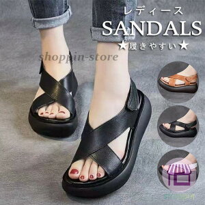 サンダル レディース スポーツサンダル ビーチサンダル サマー 夏 厚底 スニーカーサンダル マジックテープ 疲れない カジュアル シューズ