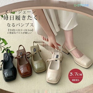 メリージェーンパンプス ローファー レディース 無地 走れる スクエアヒール ストラップサンダル ローヒール 美脚 可愛い カジュアル 疲れにくい 24.5cm