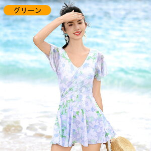 2024リニューアル!【UVカット/耐塩素加工/360°伸びる/吸汗速乾/ワンピース】 レディース 水着 ワンピース 耐久性 女の子 女子 フィットネス 水着 半袖 トップス ショットパンツ ショットスカー