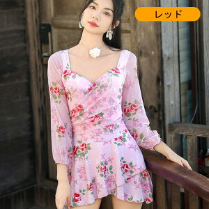 2024リニューアル!【UVカット/耐塩素加工/360°伸びる/吸汗速乾/ワンピース】 レディース 水着 ワンピース シフォン 耐久性 女の子 女子 水着 トップス ショットパンツ ショットスカート ママ水