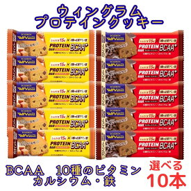 メール便【プロテインバー 選べる10本セット チョコレートクッキー キャラメルクッキー】ブルボン BCAA+ カルシウム 鉄 10種のビタミン たんぱく質 3種の必須アミノ酸 バリン ロイシン イソロイシン