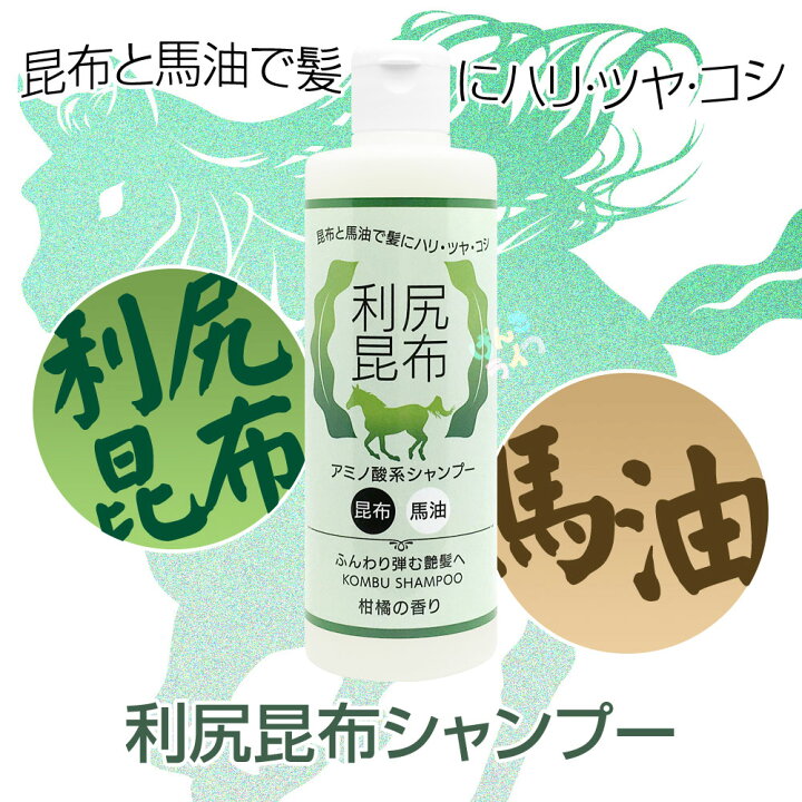 楽天市場 馬油入り 利尻昆布シャンプー 300ml 柑橘の香り リシリケルプシャンプー ノンシリコン ダイイチ げんきライフ