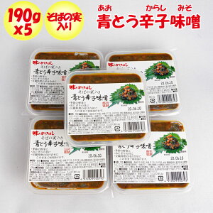 味のかけはしそばの実入り青とう辛子味噌 5個セット【190g x 5 交和物産(長野県埴科郡)送料別】【NS】