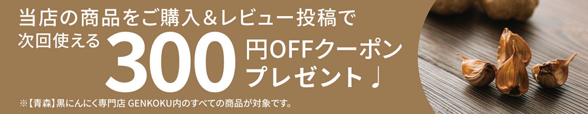 レビューを書いて300円OFFクーポン！プレゼント