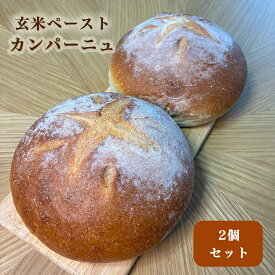 ＜玄米ペーストカンパーニュ＞ 2個セット 農家直送 もっちり食感 無添加 玄米パン 朝食 糖質制限 低カロリー 低糖質 冷凍パン お取り寄せ プレゼント 贈り物 添加物不使用 伊佐米使用 保存食 【7種類14個お試しLセットと同梱で送料無料】