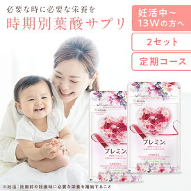 【楽天ランキング1位】葉酸サプリ プレミン 妊活サプリ 医師推奨 安全臨床試験済 212週連続1位継続中 時期別（妊活中から13週向け）2 セットおまとめコース 31日分124粒入り 葉酸サプリ ゲンナイ製薬 妊活 妊娠 葉酸 鉄 高品質