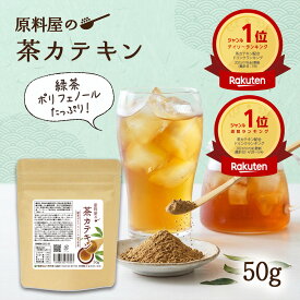 【お買い物マラソンで使える全品対象10%OFF】茶カテキン 粉末 茶抽出物 ポリフェノール 含有量40%以上 1袋50g 約100日分