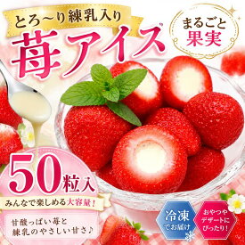 ヒカリ乳業 練乳入り 苺アイス 50粒入 個包装 冷凍いちご アイス スイーツ おやつ 業務用 大容量 冷凍フルーツ お祭り イベント ギフト 贈り物
