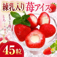 Lisse 練乳入り 苺アイス 45粒入 個包装 冷凍 いちごアイス スイーツ おやつ 業務用 大容量 フルーツ お…