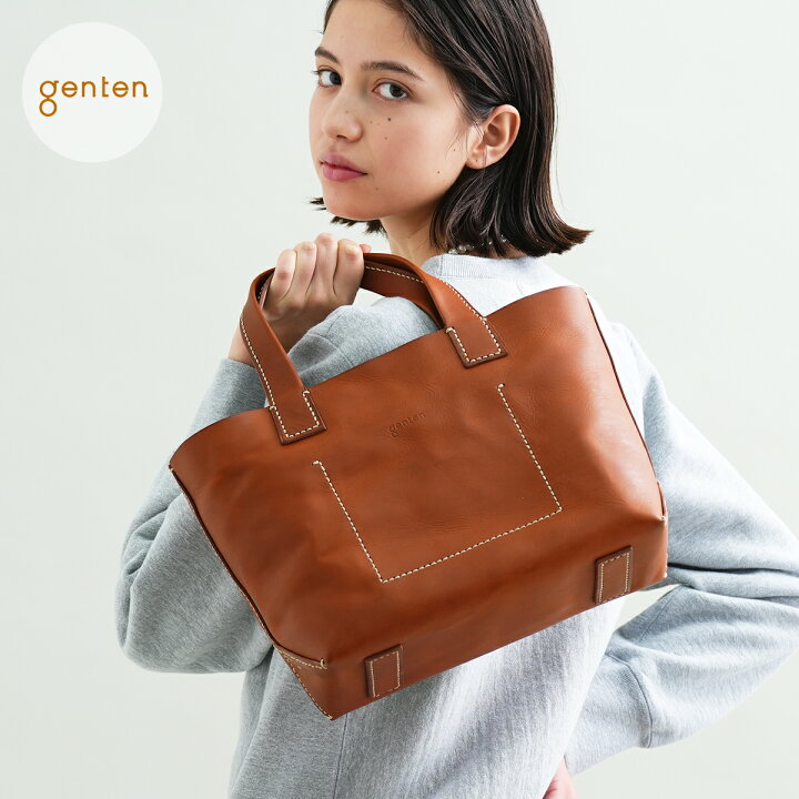 genten ゲンテン ショルダーバッグ レザー アマーノ フラップ 濃茶 