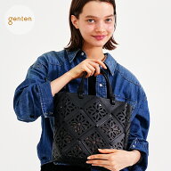 【ゲンテン公式】 genten 43980 ゲンテン サスカットバスケット 手提げバッグ M 新色 黒 ブラック 【直営…