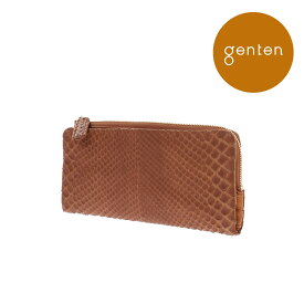 【ゲンテン公式】 genten 43000 ゲンテン ダイヤモンドパイソン V　薄マチ長財布 新色 エメラルドグリーン★長財布 ダイヤモンドパイソン長財布 パイソン長財布 L字ファスナー