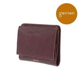 【ゲンテン公式】 genten 44311 (42742) ゲンテン フレスコ 二つ折り財布 新色 ミントグリーン★財布 日本製 レディース 二つ折り ボックス型小銭入れ ゲンテン財布 山羊革 ゴートレザー