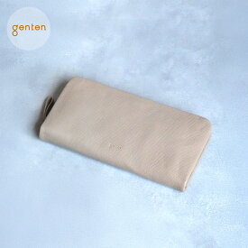 【ゲンテン公式】 genten 44360 ゲンテン ゴートベーシック ラウンド長財布 新色 サンドベージュ登場★本革 長財布 レディース 山羊革 長財布 ラウンドファスナー シンプル 大容量 ゴートレザー