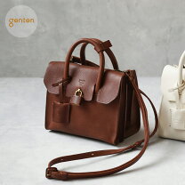 genten ゲンテン ショルダーバッグ 編みベルト 本革 レザーバッグ 刻印 