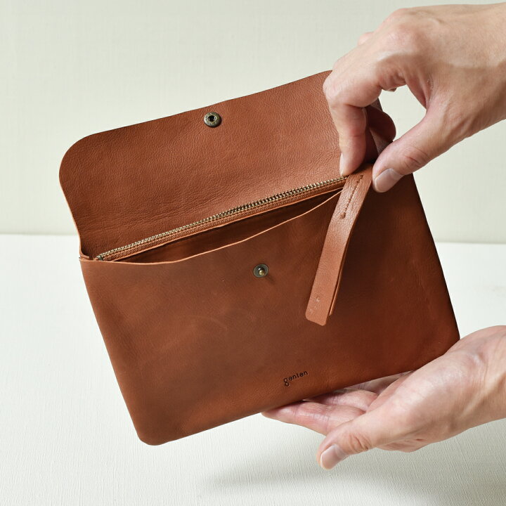 楽天市場】【ゲンテン公式】 genten 43728 ゲンテン 貴重品ポーチ 本革 