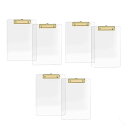 アクリルクリップボード 透明 ゴールドクリップ付き 6パック 8.8X12.2 A4 レターサイズ 学校 家庭用品 事務用品 クリ…