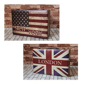ユニオンジャック アメリカ国旗 アタッシュケース ニューヨーク アメリカ イギリス LONDON 収納ボックス レトロ アンティーク 木製 W37cmバージョン