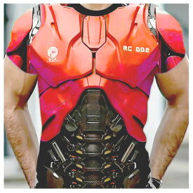 Tシャツ 戦隊もの レンジャー 金属 宇宙 機械 かっこいい サイボーグ デジタル