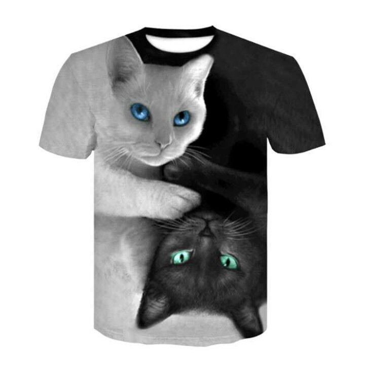 楽天市場】Tシャツ 白猫 黒猫 おしゃれ 黒 白 猫 ねこ かわいい 