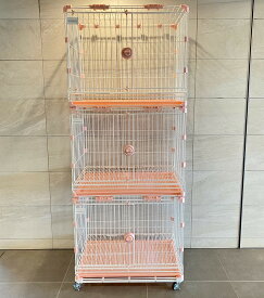 中サイズ 重ねられるケージ(組み立て済み完成品) 犬 ケージ ハウス サークル 耐荷重力 軽量 頑丈 防錆加工 錆びにくい3段マンション対応 ペットホテル対応 犬舎対応 ブリーダー対応 ホワイト ブルー ピンク