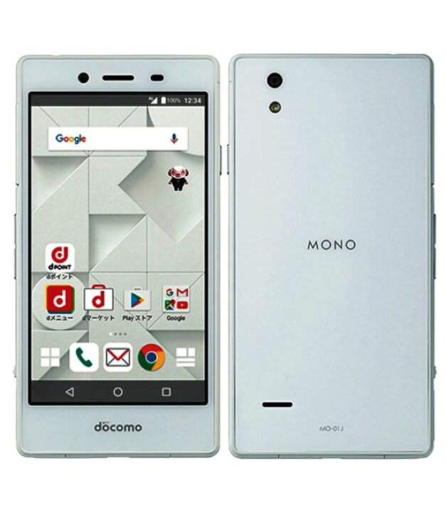 【中古】【安心保証】 ZTE MONO MO-01J[16GB] docomo ホワイト ゲオモバイル