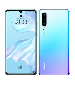 【中古】【安心保証】 HUAWEI P30 ELE-L29[128GB] SIMフリー ブリージングクリスタル