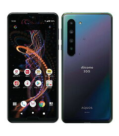 【中古】【安心保証】 AQUOS R5G SH-51A[256GB] docomo ブラックレイ