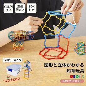 GEOFIX ボリュームセット スタンダードカラー 128ピース ケース入り 8歳 7歳 6歳 5歳 4歳 幼稚園 保育園 小学生 男の子 女の子 誕生日 クリスマス プレゼント おもちゃ ジオフィクス 算数 展開図 問題 中学受験 高齢者