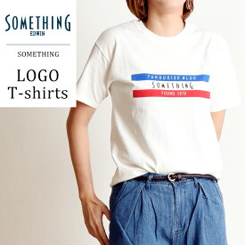 SALE【セール／30%OFF】サムシング SOMETHING ロゴ プリント クルーネック 半袖Tシャツ レディース ロゴT 大人かわいい おしゃれ 人気 ST548【ss】40【gs0】